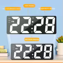 Digital Alarm Clock,Mirror Surface LED Electronic Clock,Adjustable Brightness, Snooze Model, 12/24H Display,Alarm Clock for Home