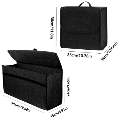 Felt Car Boot Organizer Foldable Trunk Storage Box Upgraded Felt Multi-Use Car Accessory for Tools Shopping & Maintenance, 2 Siz