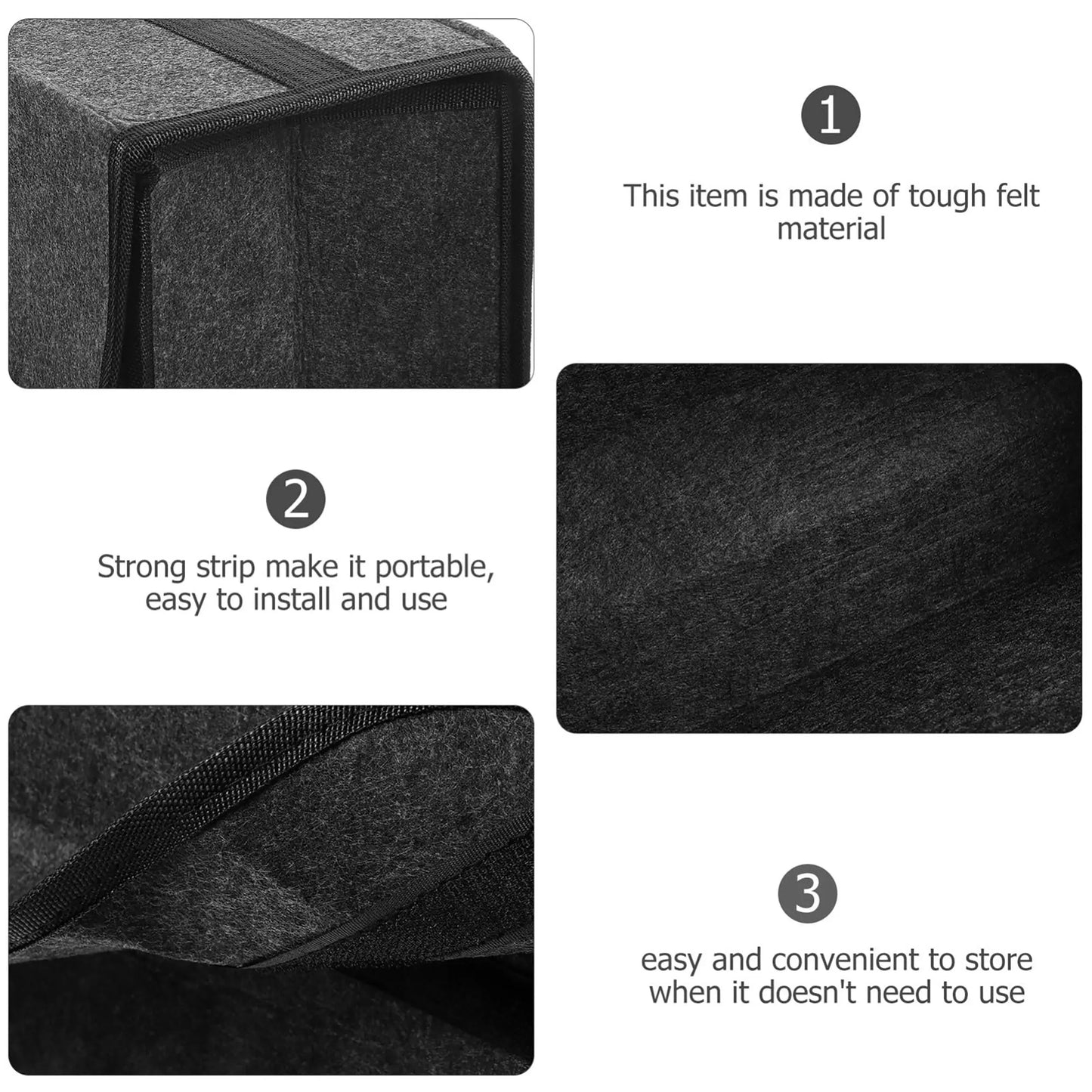 Felt Car Boot Organizer Foldable Trunk Storage Box Upgraded Felt Multi-Use Car Accessory for Tools Shopping & Maintenance, 2 Siz