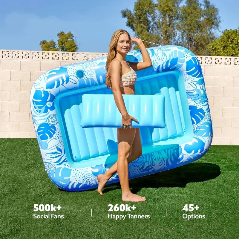 Inflatable Water Bed Bathtub Adult Tanning Pool Lounger Portable Outdoor Sunbathing Relaxation Furniture