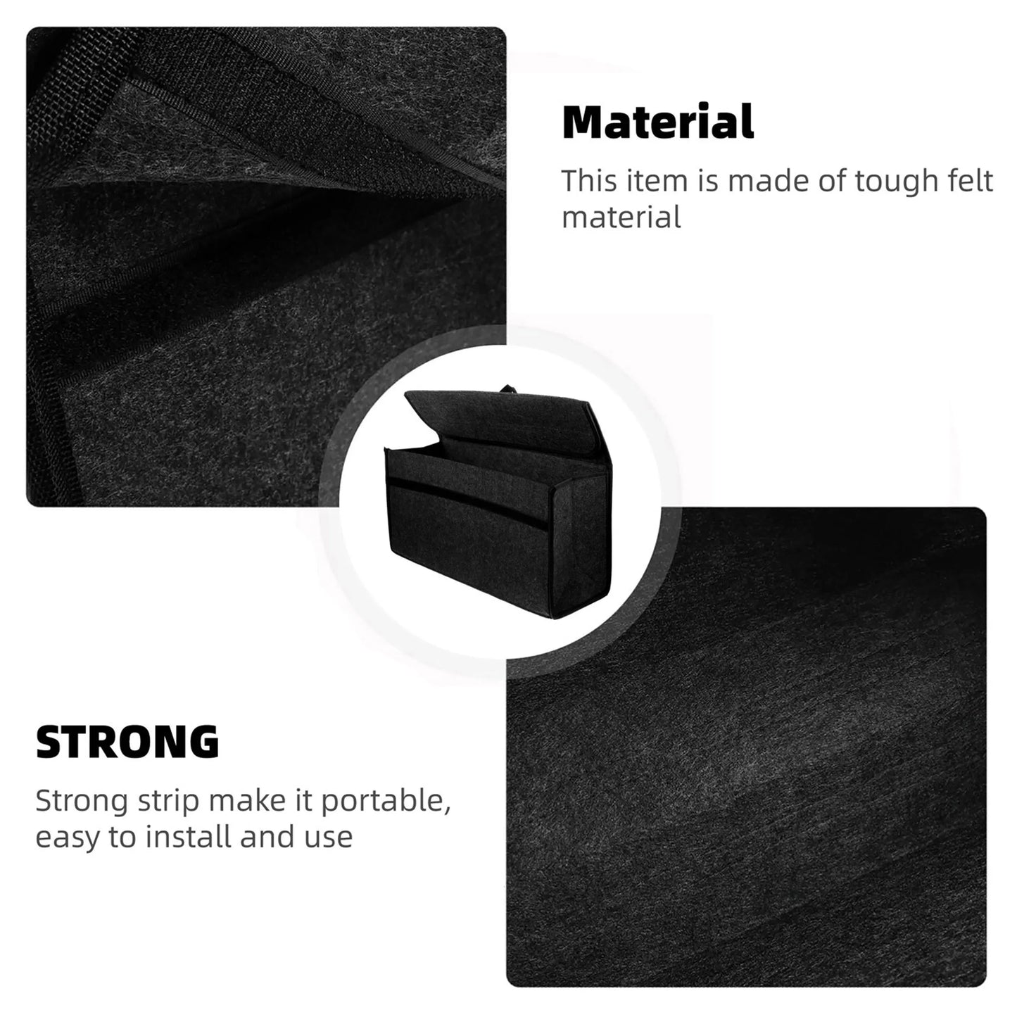 Felt Car Boot Organizer Foldable Trunk Storage Box Upgraded Felt Multi-Use Car Accessory for Tools Shopping & Maintenance, 2 Siz