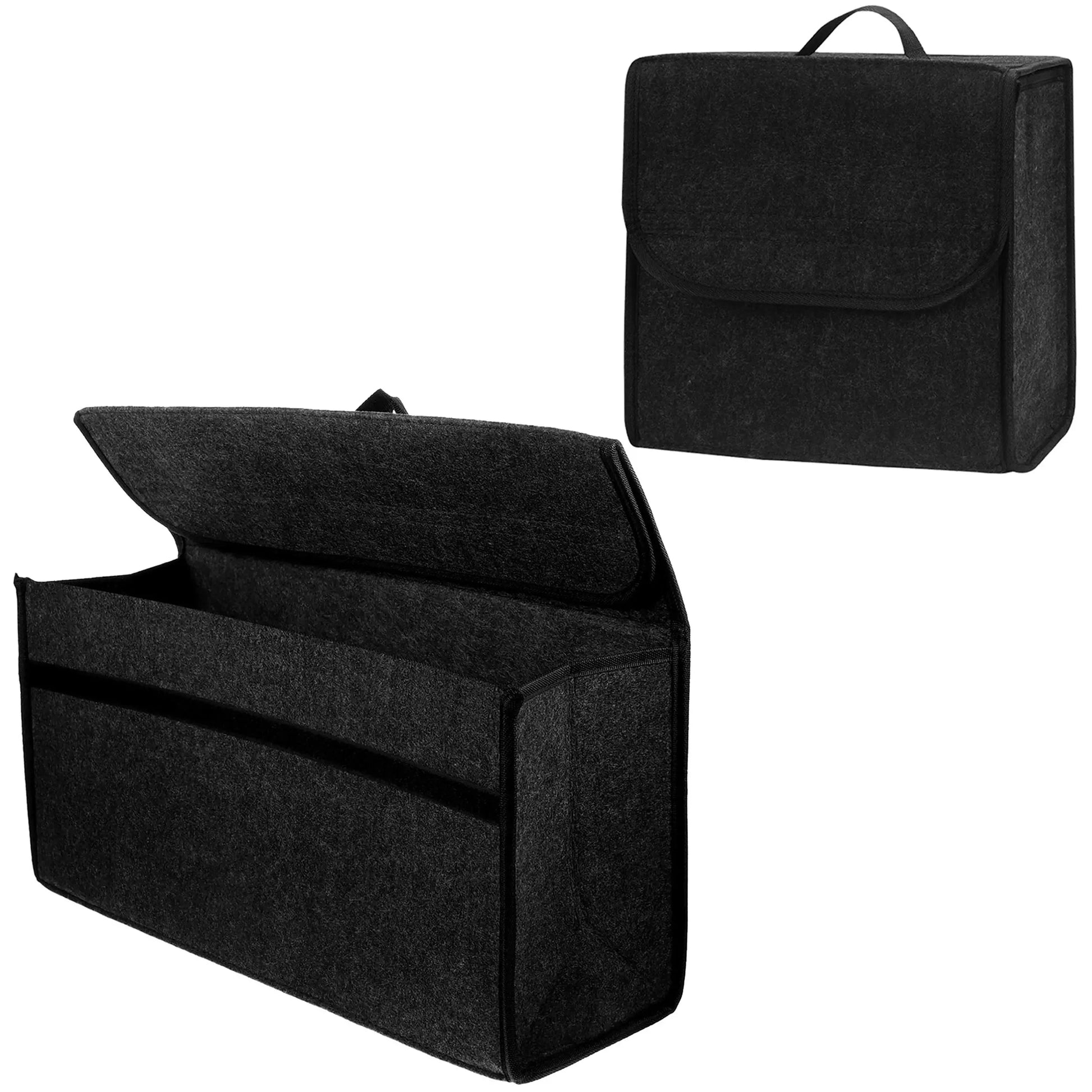 Felt Car Boot Organizer Foldable Trunk Storage Box Upgraded Felt Multi-Use Car Accessory for Tools Shopping & Maintenance, 2 Siz