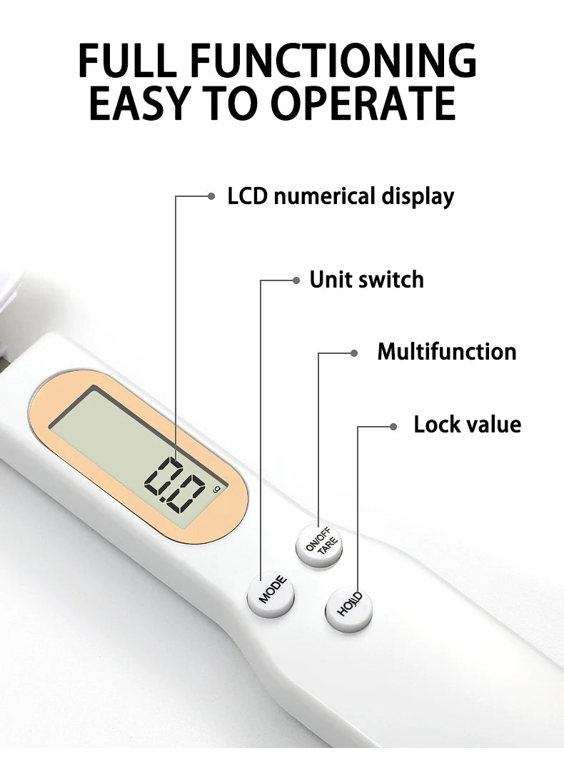 LCD Digital Kitchen Scale Electronic Cooking Food Weight Measuring Spoon 500G 0.1G Coffee Tea Sugar Spoon Scale Kitchen Tool