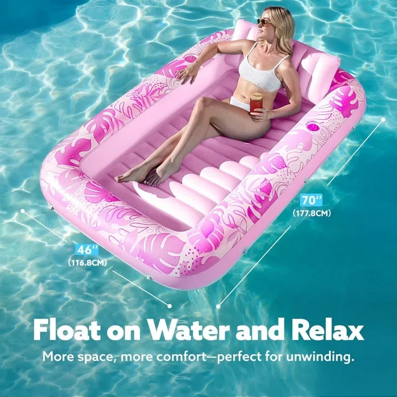 Inflatable Water Bed Bathtub Adult Tanning Pool Lounger Portable Outdoor Sunbathing Relaxation Furniture