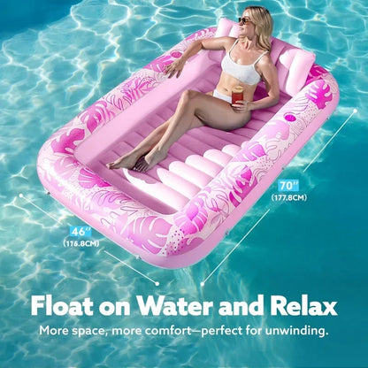 Inflatable Water Bed Bathtub Adult Tanning Pool Lounger Portable Outdoor Sunbathing Relaxation Furniture